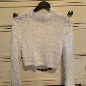 Cropped fuzzy sweater